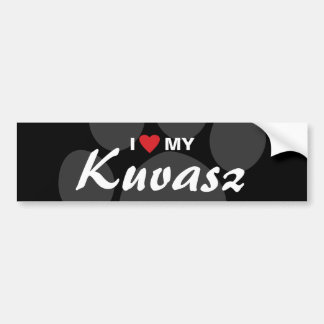 Autocollant De Voiture J'aime (coeur) mon Kuvasz