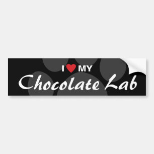 Autocollant De Voiture J'aime (coeur) mon laboratoire de chocolat