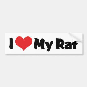 Autocollant De Voiture J'aime cœur mon rat