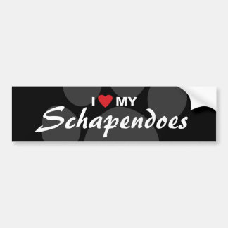 Autocollant De Voiture J'aime (coeur) mon Schapendoes