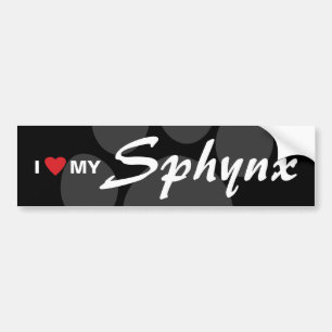Autocollant De Voiture J'aime (coeur) mon Sphynx