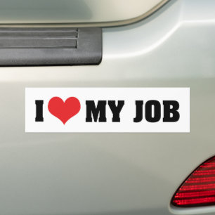 Autocollant De Voiture J'aime cœur mon travail
