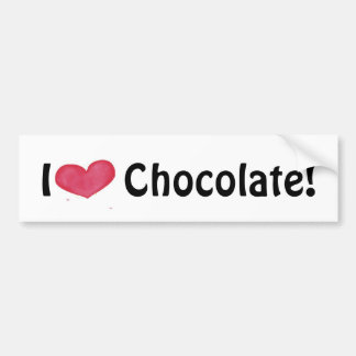 Autocollant De Voiture J'aime collant de pare-chocs au chocolat