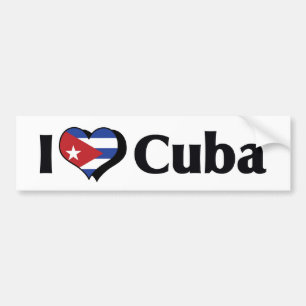 Autocollant De Voiture J'aime Cuba Drapeau