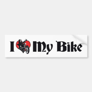 Autocollant De Voiture J'aime de tout cœur mon vélo - Amoureux de bicycle