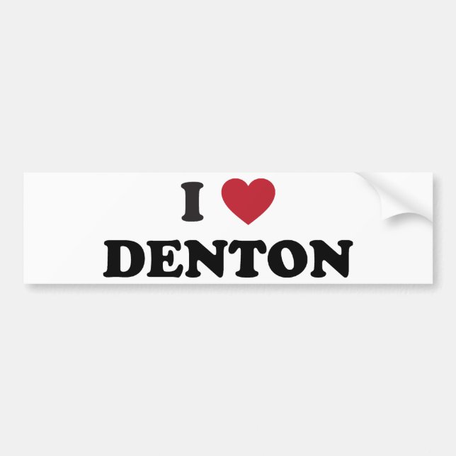 Autocollant De Voiture J'aime Denton le Texas (Devant)