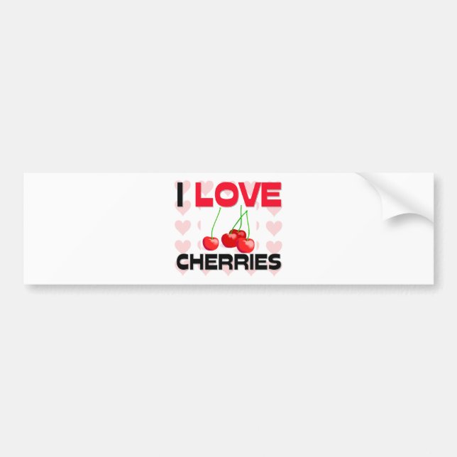 Autocollant De Voiture J'aime des cerises (Devant)