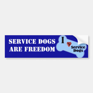 Autocollant De Voiture J'aime des chiens de service