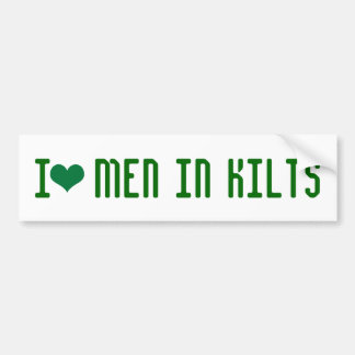 Autocollant De Voiture J'aime des hommes dans des kilts