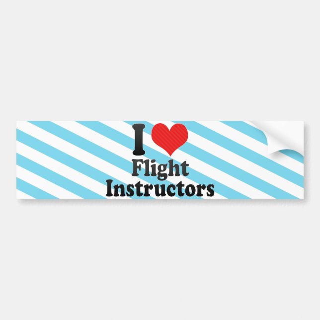 Autocollant De Voiture J'aime des instructeurs de vol (Devant)