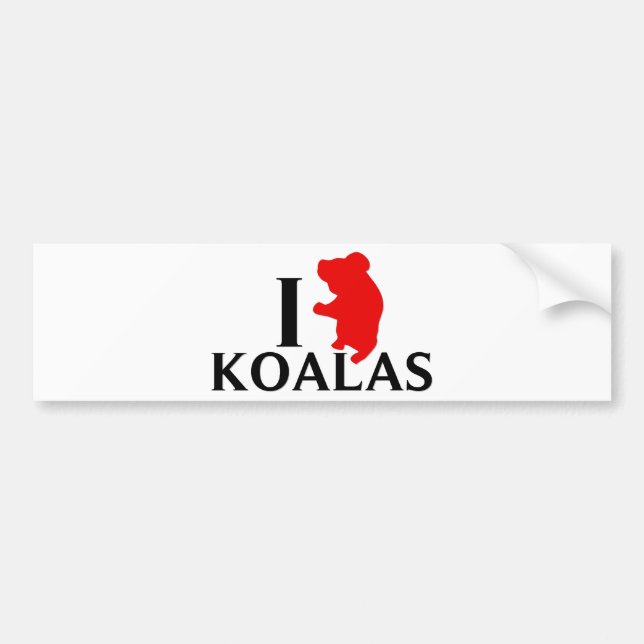 Autocollant De Voiture J'aime des koala (Devant)