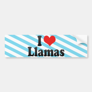 Autocollant De Voiture J'aime des lamas