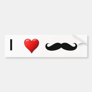 AUTOCOLLANT DE VOITURE J'AIME DES MOUSTACHES
