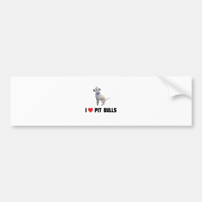 Autocollant De Voiture J'aime des pitbulls (Devant)
