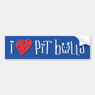 Autocollant De Voiture J'aime des pitbulls