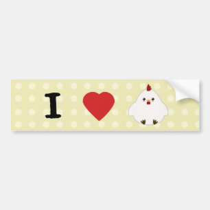 Autocollant De Voiture J'aime des poulets