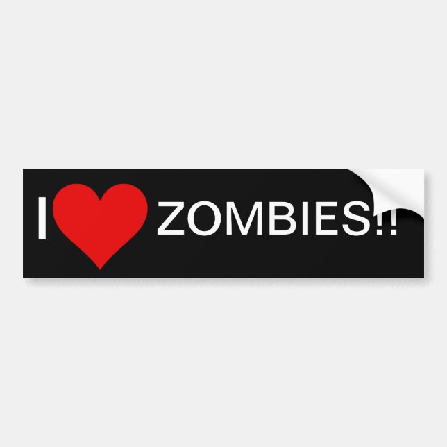 Autocollant De Voiture J'aime des zombis ! (Devant)