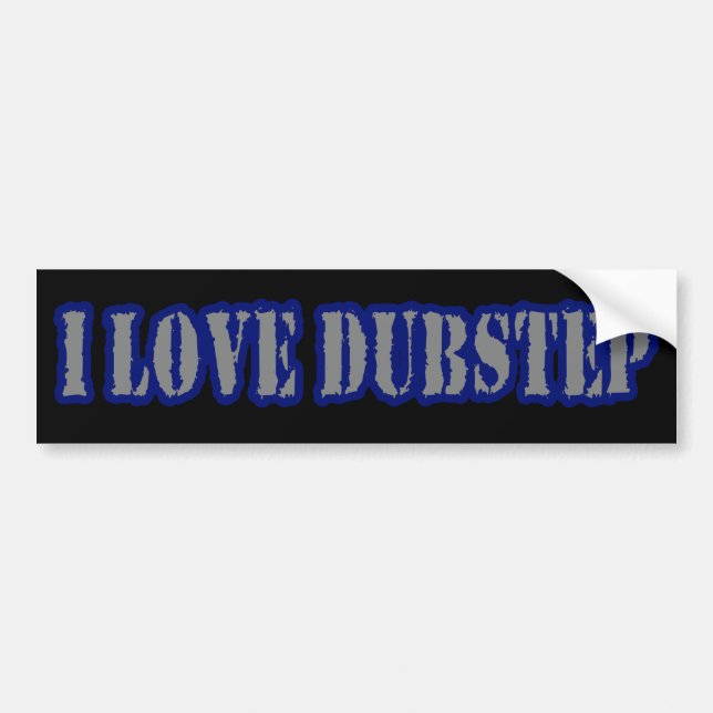 AUTOCOLLANT DE VOITURE J'AIME DUBSTEP (Devant)