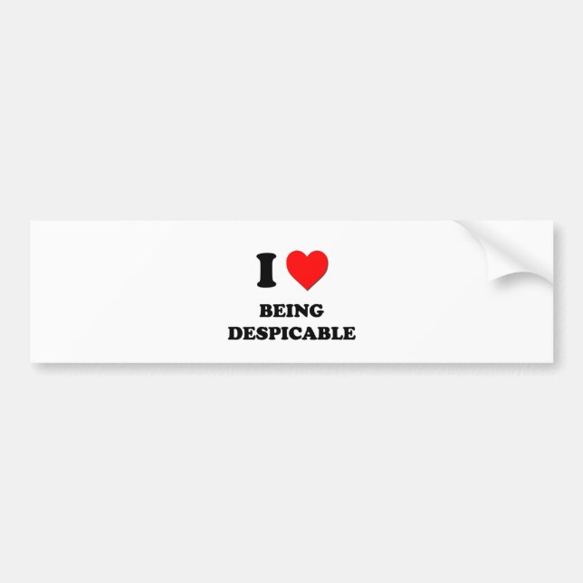 Autocollant De Voiture J'aime être ignoble (Devant)