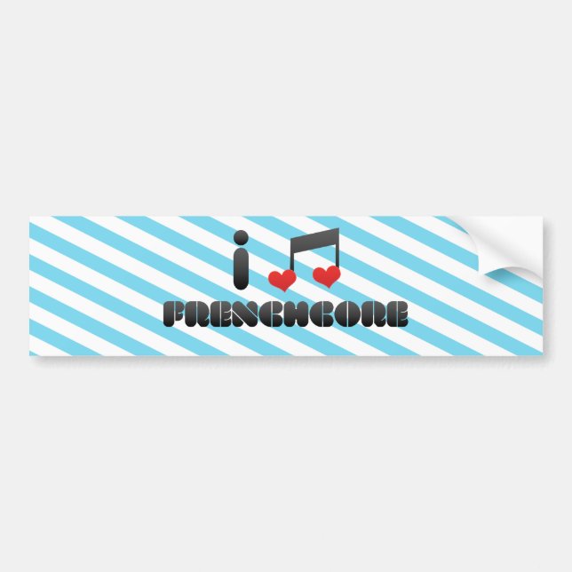 Autocollant De Voiture J'aime Frenchcore (Devant)