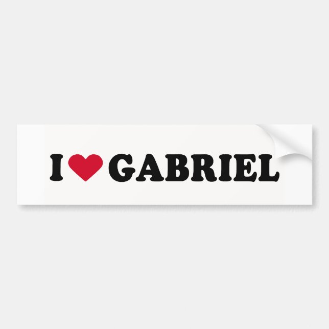 AUTOCOLLANT DE VOITURE J'AIME GABRIEL (Devant)