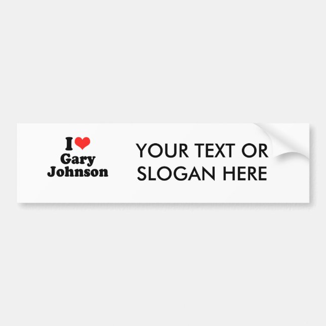 Autocollant De Voiture J'aime Gary Johnson (Devant)