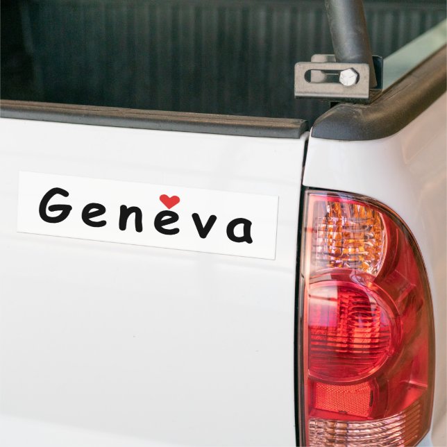 Autocollant De Voiture J'aime Genève (Sur camion)