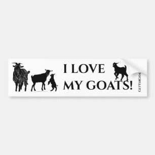 Autocollant De Voiture J'aime Goat GYG