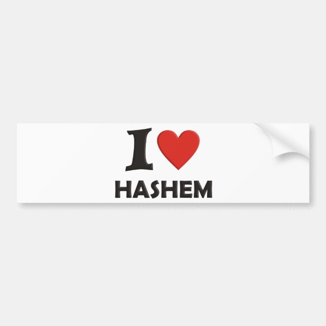 Autocollant De Voiture J'aime Hashem (Devant)