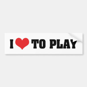 Autocollant De Voiture J'aime Heart To Play - Sports Basketball Football