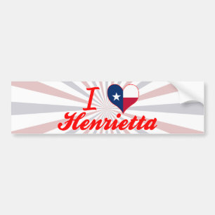 Autocollant De Voiture J'aime Henrietta, le Texas