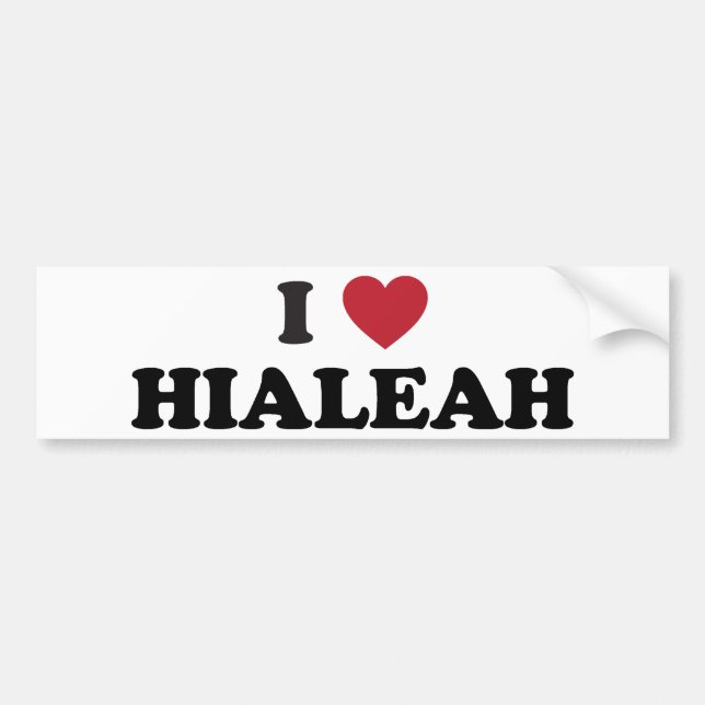 Autocollant De Voiture J'aime Hialeah la Floride (Devant)