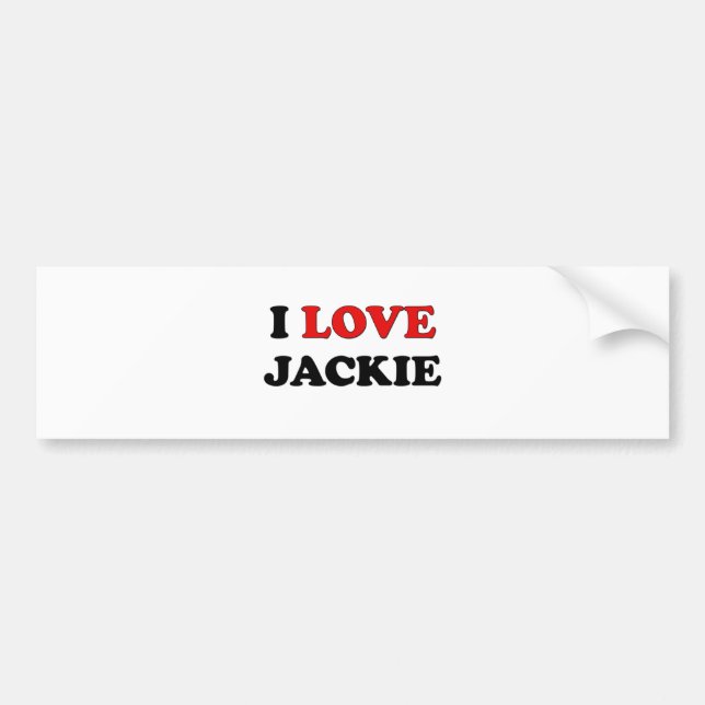 Autocollant De Voiture J'aime Jackie (Devant)