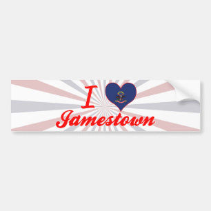 Autocollant De Voiture J'aime Jamestown, le Dakota du Nord