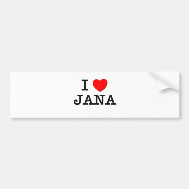 Autocollant De Voiture J'aime Jana (Devant)