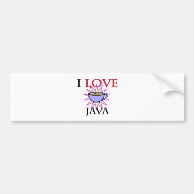 Autocollant De Voiture J'aime Java (Devant)