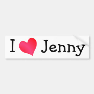 Autocollant De Voiture J'aime Jenny