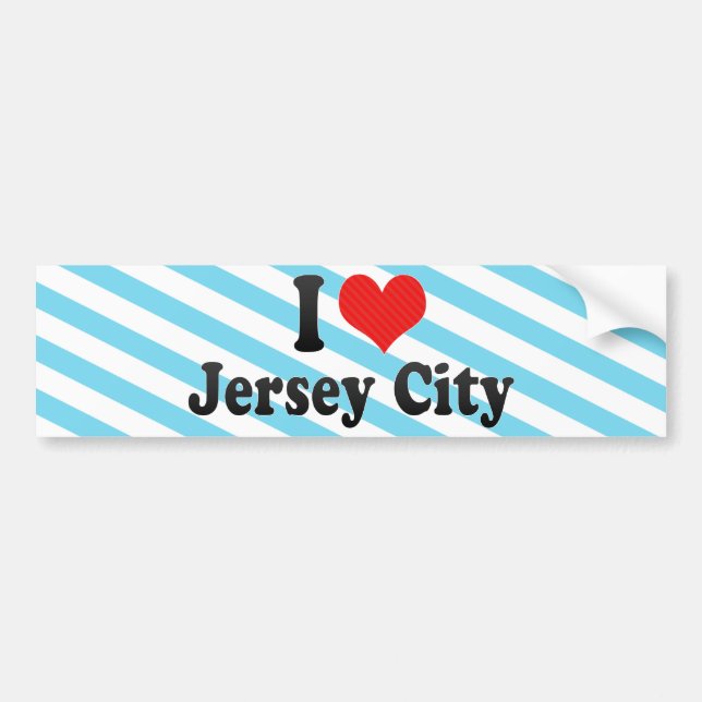 Autocollant De Voiture J'aime Jersey City (Devant)