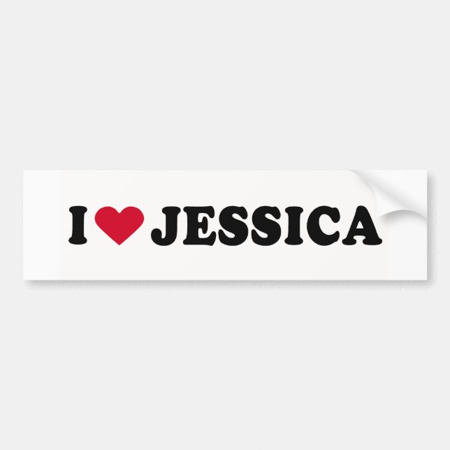 AUTOCOLLANT DE VOITURE J'AIME JESSICA (Devant)