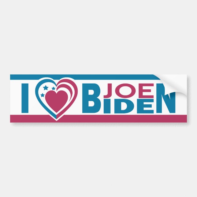 Autocollant De Voiture J'aime Joe Biden (Devant)