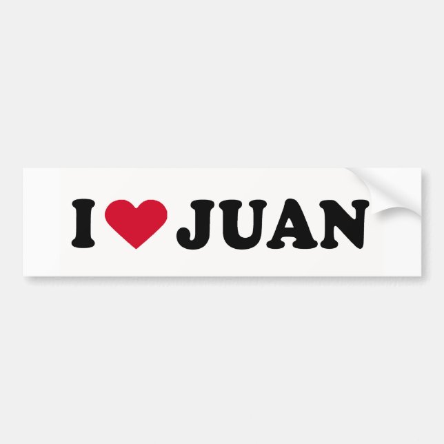 AUTOCOLLANT DE VOITURE J'AIME JUAN (Devant)