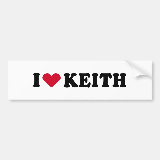 AUTOCOLLANT DE VOITURE J'AIME KEITH (Devant)