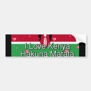 Autocollant De Voiture J'aime Kenya Hakuna Matata cool Drapeau couleurs