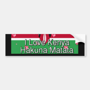Autocollant De Voiture J'aime Kenya Hakuna Matata cool Drapeau couleurs
