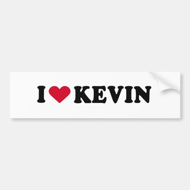 AUTOCOLLANT DE VOITURE J'AIME KEVIN (Devant)