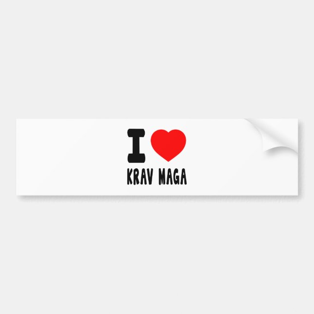 Autocollant De Voiture J'aime Krav Maga (Devant)