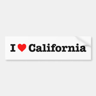 AUTOCOLLANT DE VOITURE "J'AIME LA CALIFORNIE "