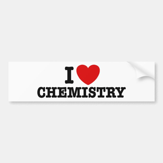 Autocollant De Voiture J'aime la chimie (Devant)