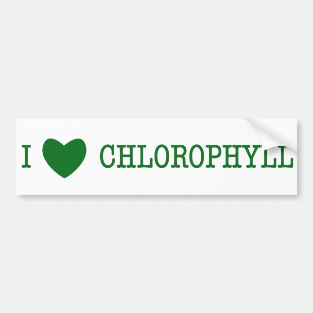 Autocollant De Voiture J'aime la chlorophylle (Devant)