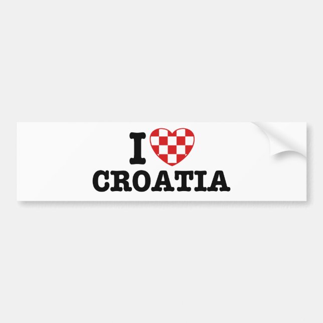 Autocollant De Voiture J'aime la Croatie (Devant)